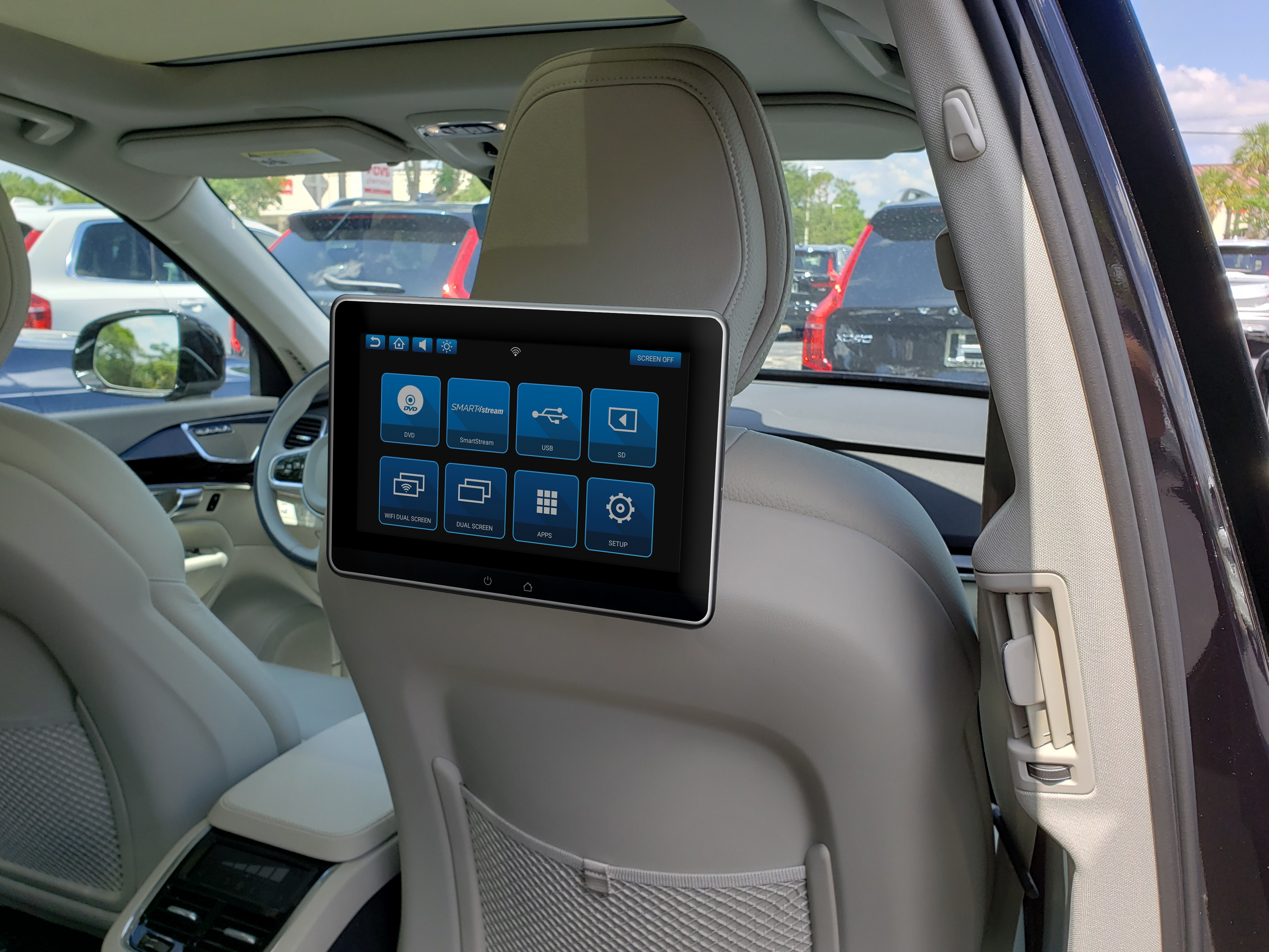 AMAVXSB10UHD2 - Dual 10.1" Seat-Back Entertainment System Dual Android, Single DVD, HDMI, SD, USB, and Touch Screen Interface